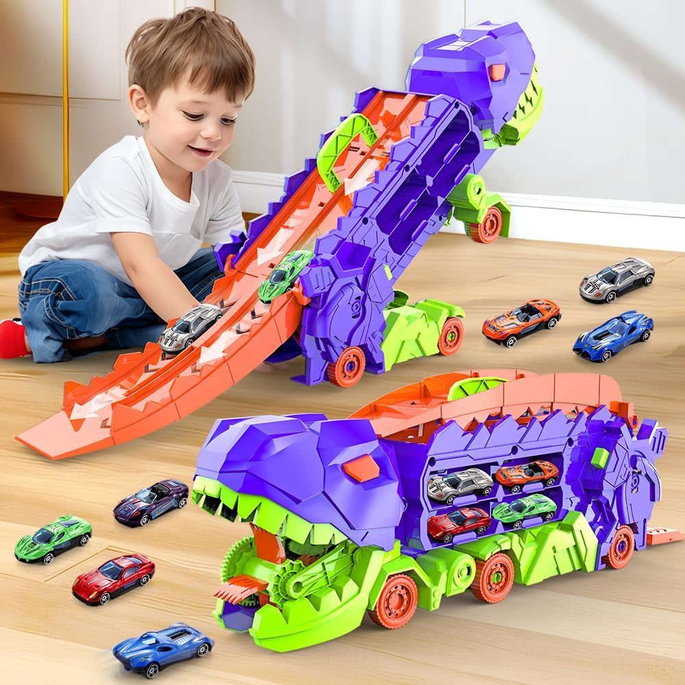 Transporteur Dino Ville - Piste de Course & Camion Transformable