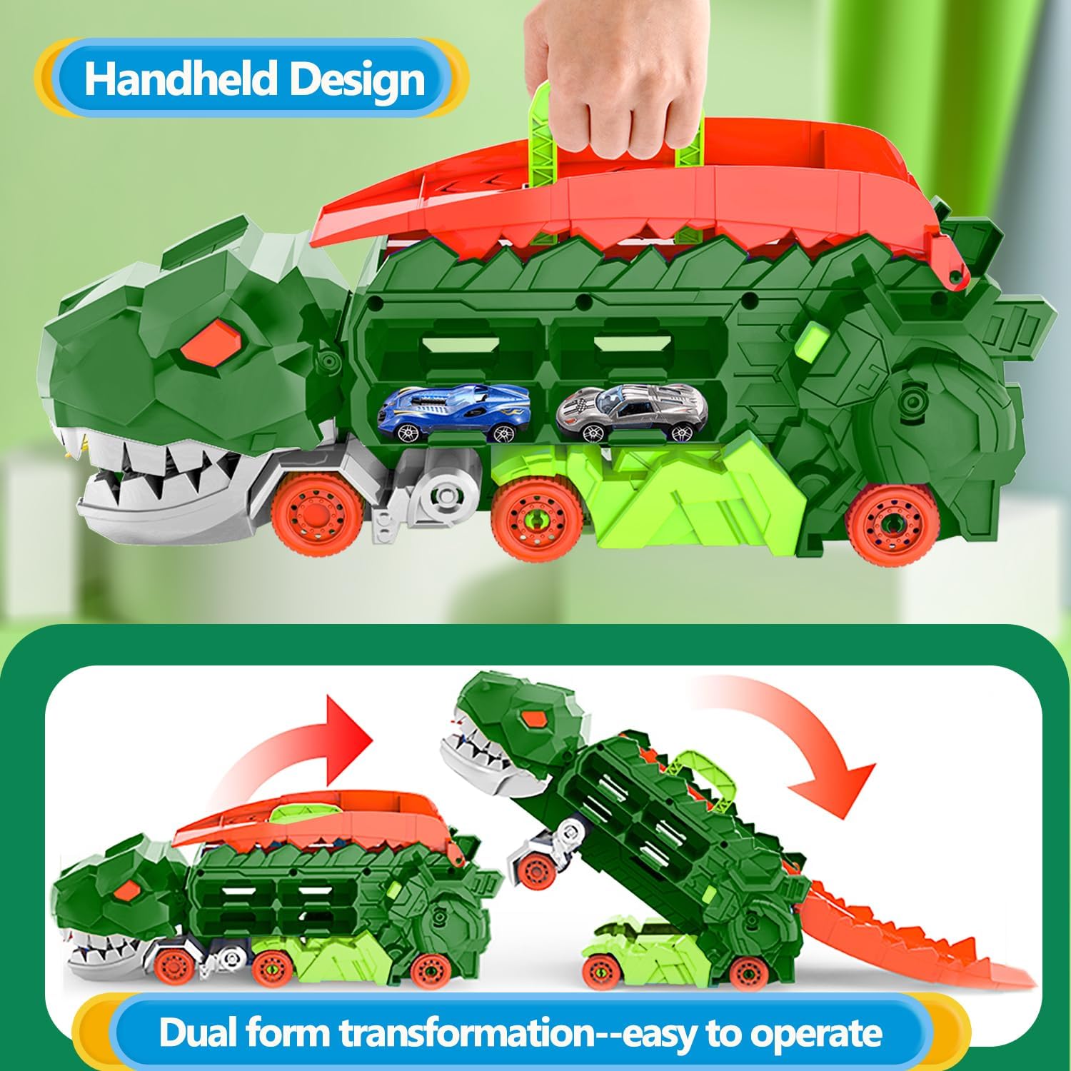 Transporteur Dino Ville - Piste de Course & Camion Transformable