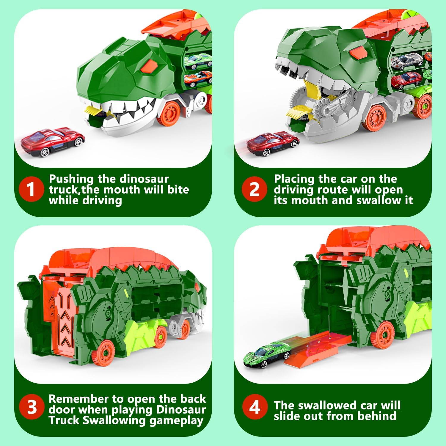 Transporteur Dino Ville - Piste de Course & Camion Transformable