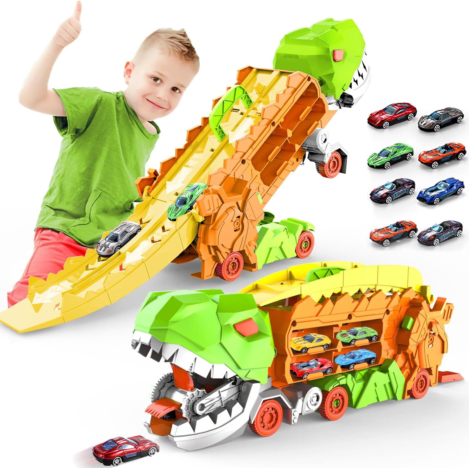 Transporteur Dino Ville - Piste de Course & Camion Transformable