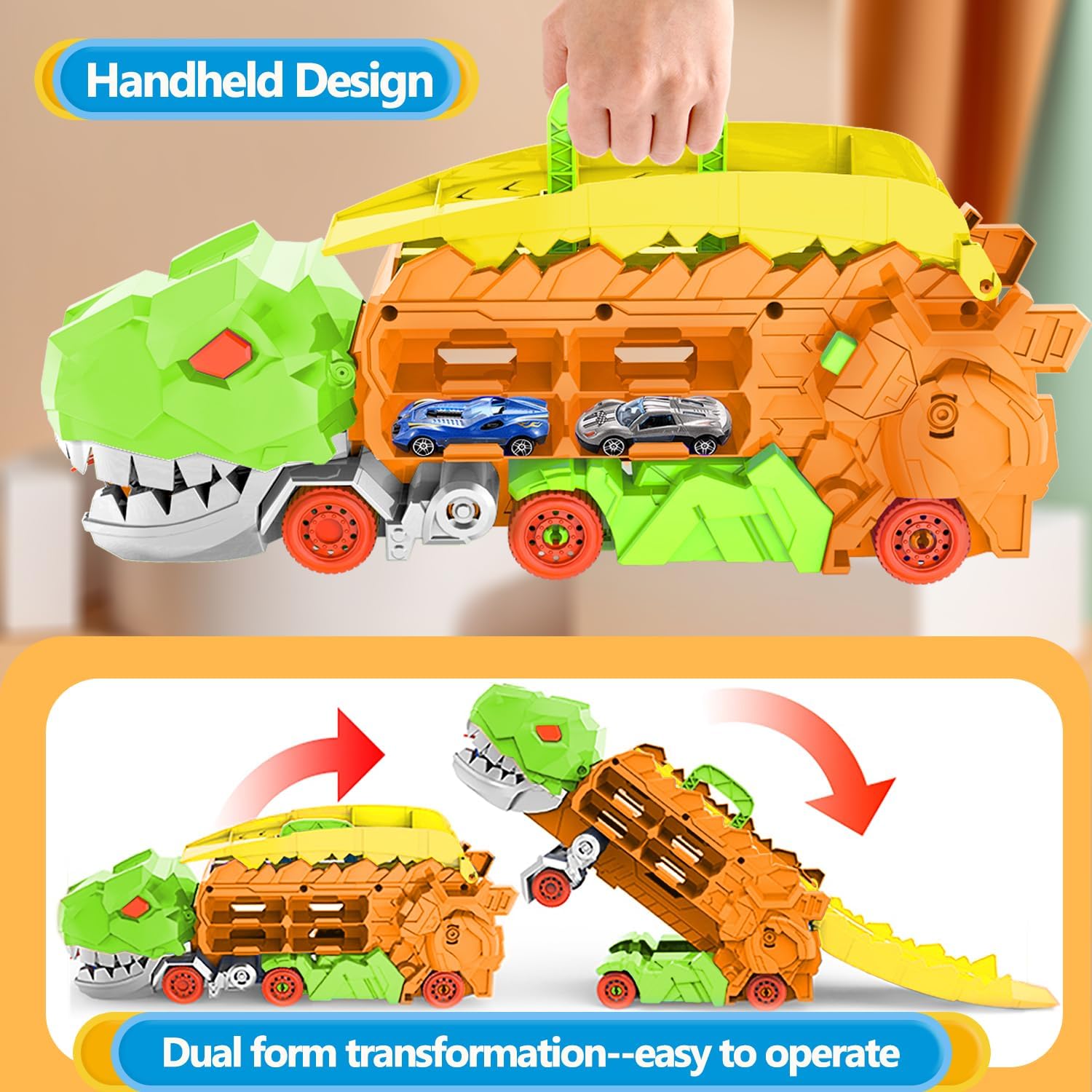 Transporteur Dino Ville - Piste de Course & Camion Transformable
