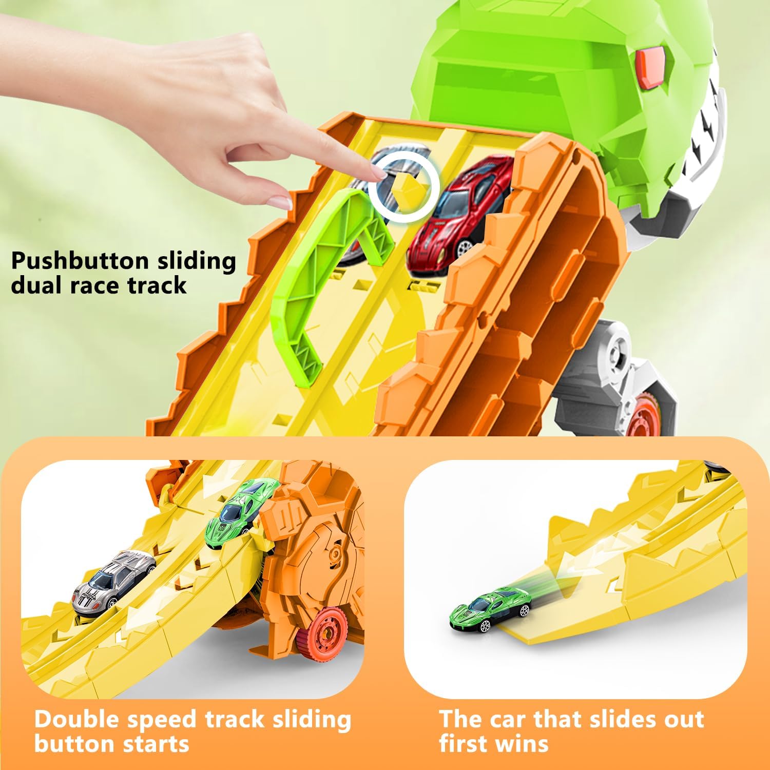 Transporteur Dino Ville - Piste de Course & Camion Transformable