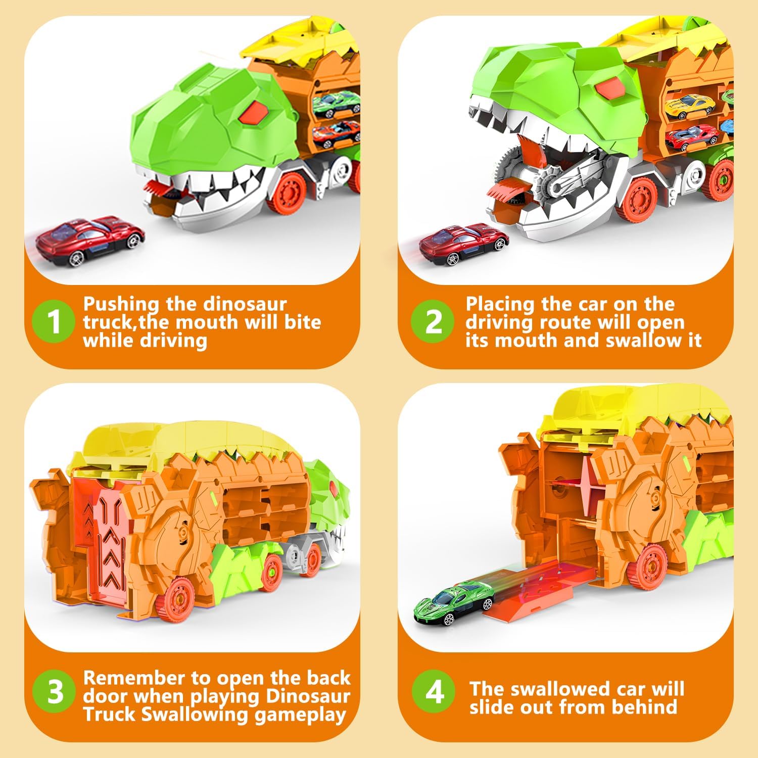 Transporteur Dino Ville - Piste de Course & Camion Transformable