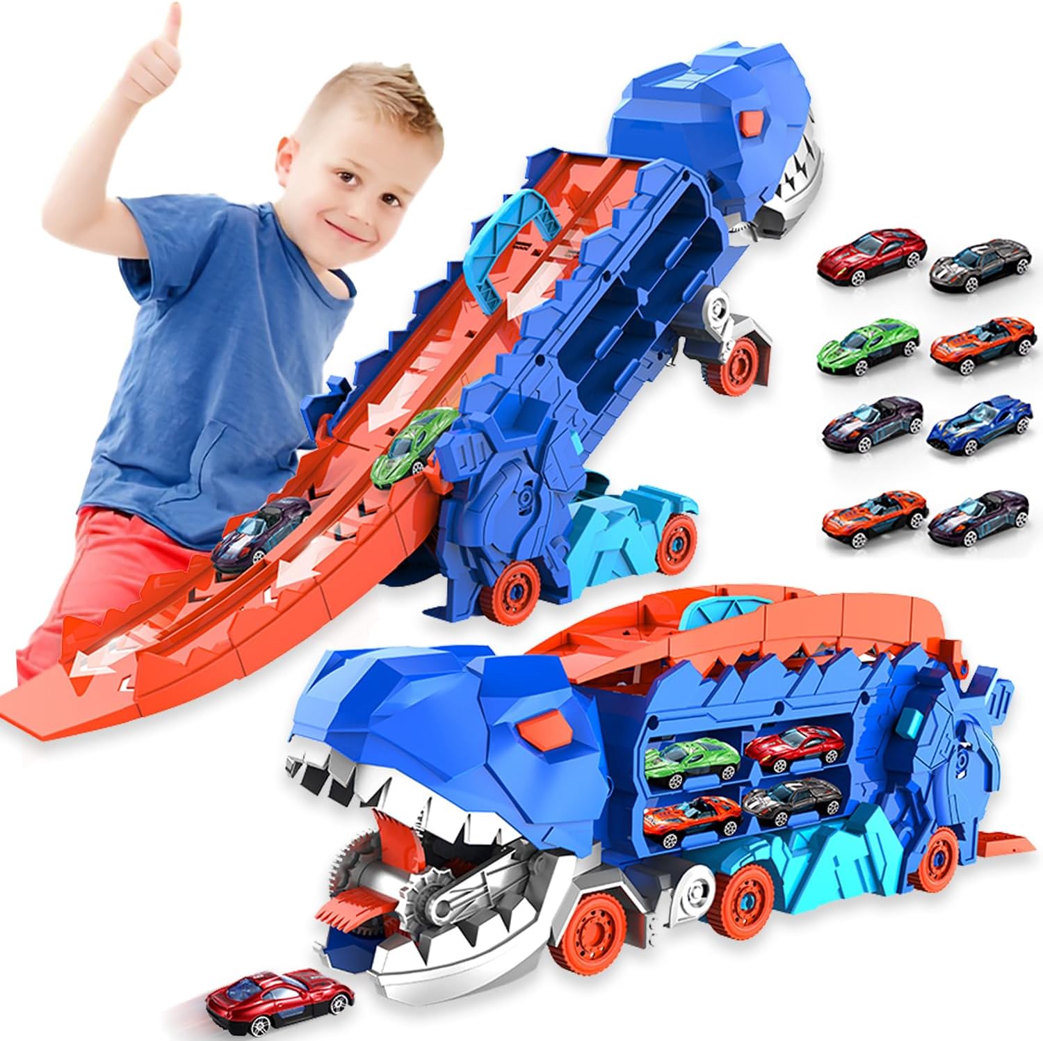 Transporteur Dino Ville - Piste de Course & Camion Transformable