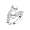 Bague ajustable avec des perles naturelles d'eau douce