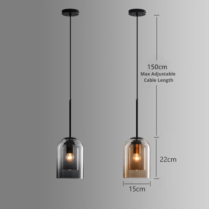 Suspension en verre double élégante - AuraGlas