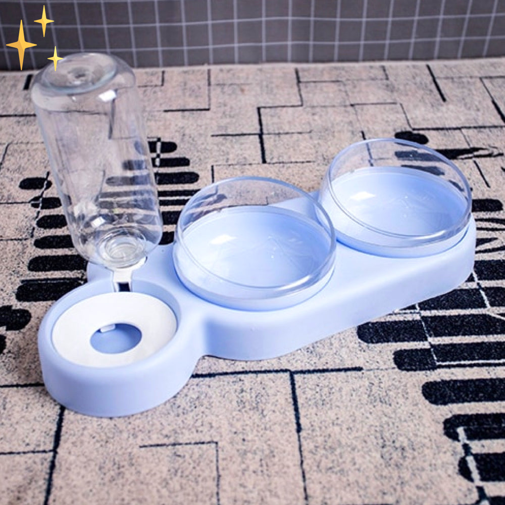 Bol de nourriture double avec distributeur d'eau automatique – HydraFeeder
