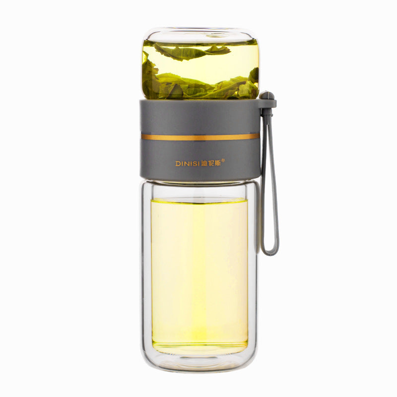 Bouteille en verre à double paroi avec infuseur à thé - PureBrew