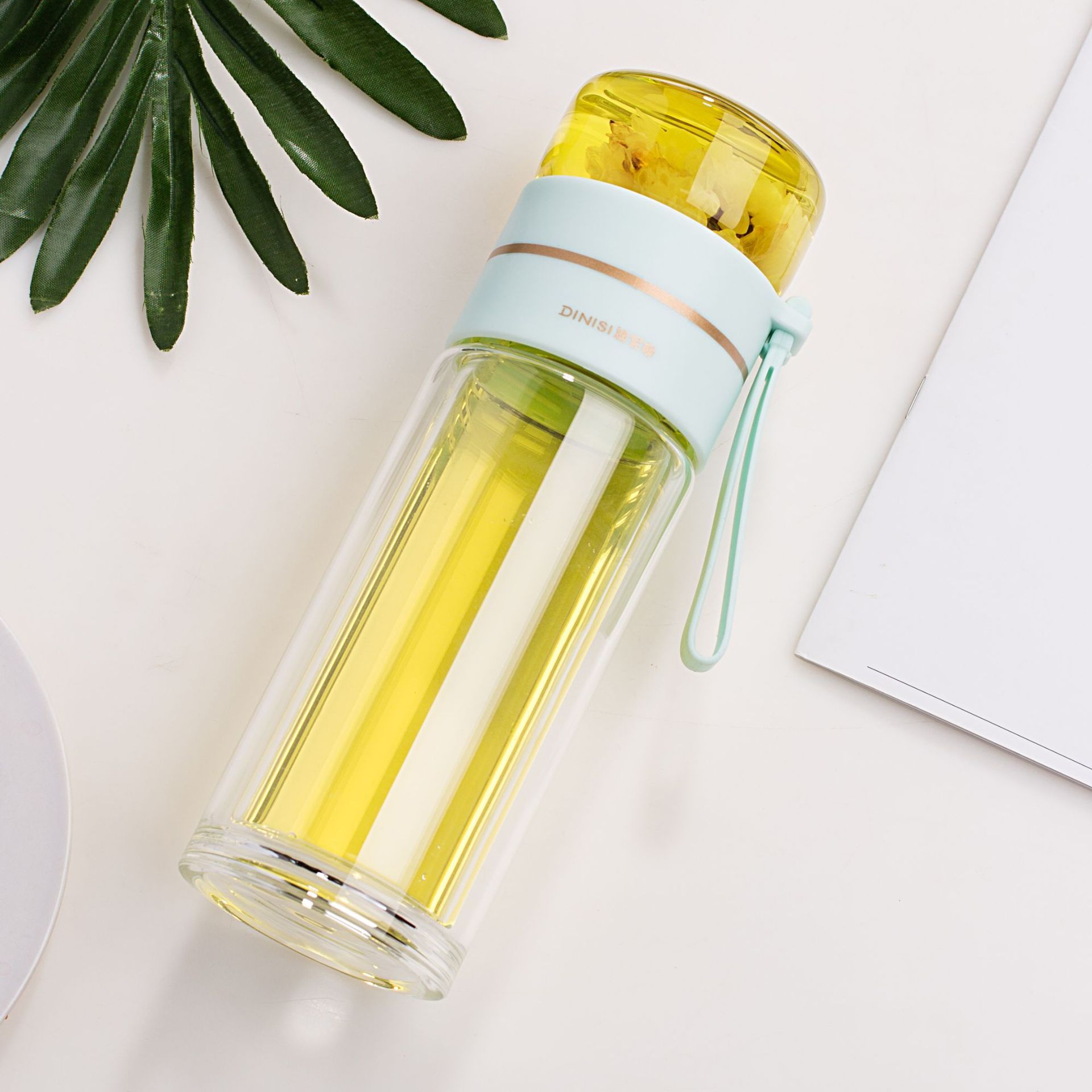 Bouteille en verre à double paroi avec infuseur à thé - PureBrew