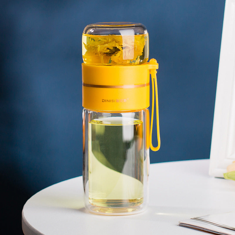 Bouteille en verre à double paroi avec infuseur à thé - PureBrew