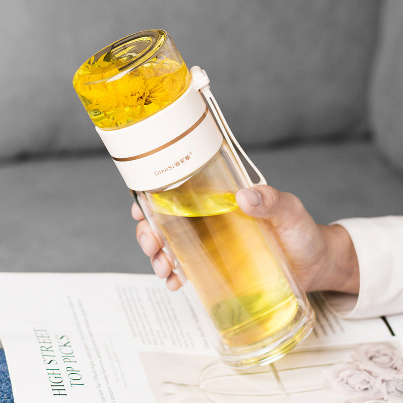 Bouteille en verre à double paroi avec infuseur à thé - PureBrew