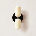 Applique murale LED cylindrique en métal moderne à 2 lumières