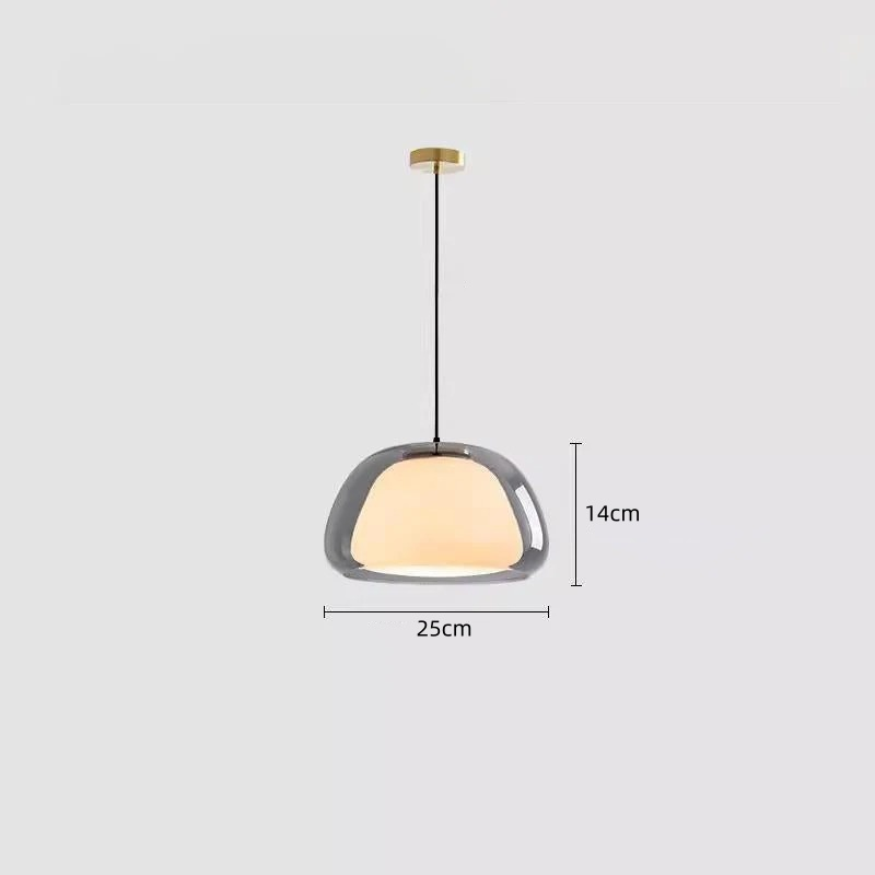 Lustre en Gelée Moderne – Abat-jour en Verre Blanc Élégant avec Longueur Suspendue Ajustable