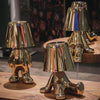 LuxeLoom Lampe de table Thinking Man Little Golden Man | Veilleuse rechargeable & Ornement décoratif d'inspiration italienne pour la décoration de la chambre à coucher