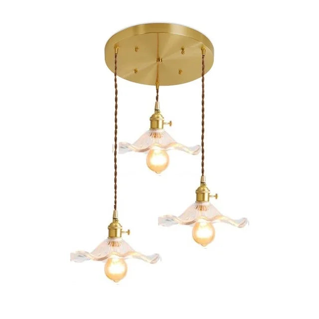 Suspension LED Design Nordique | Éclairage en verre coloré et cuivre pour chambre, salon & bar