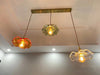 Suspension LED Design Nordique | Éclairage en verre coloré et cuivre pour chambre, salon & bar