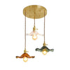 Suspension LED Design Nordique | Éclairage en verre coloré et cuivre pour chambre, salon & bar