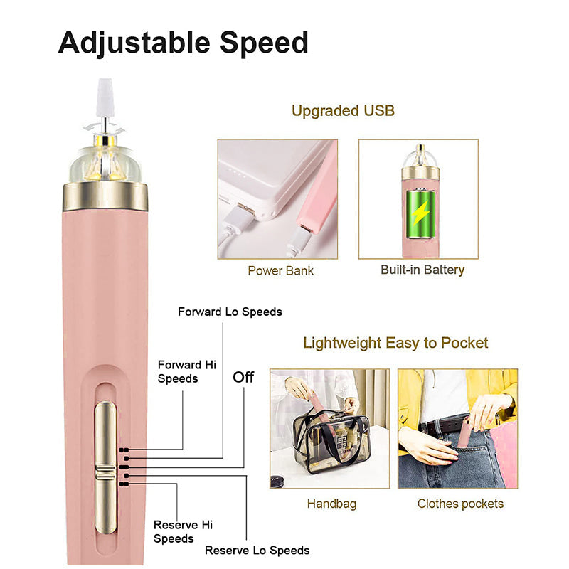 APPAREIL ÉLECTRIQUE À ONGLES 5 EN 1 – OUTIL DE MANUCURE PORTABLE AVEC LUMIÈRE