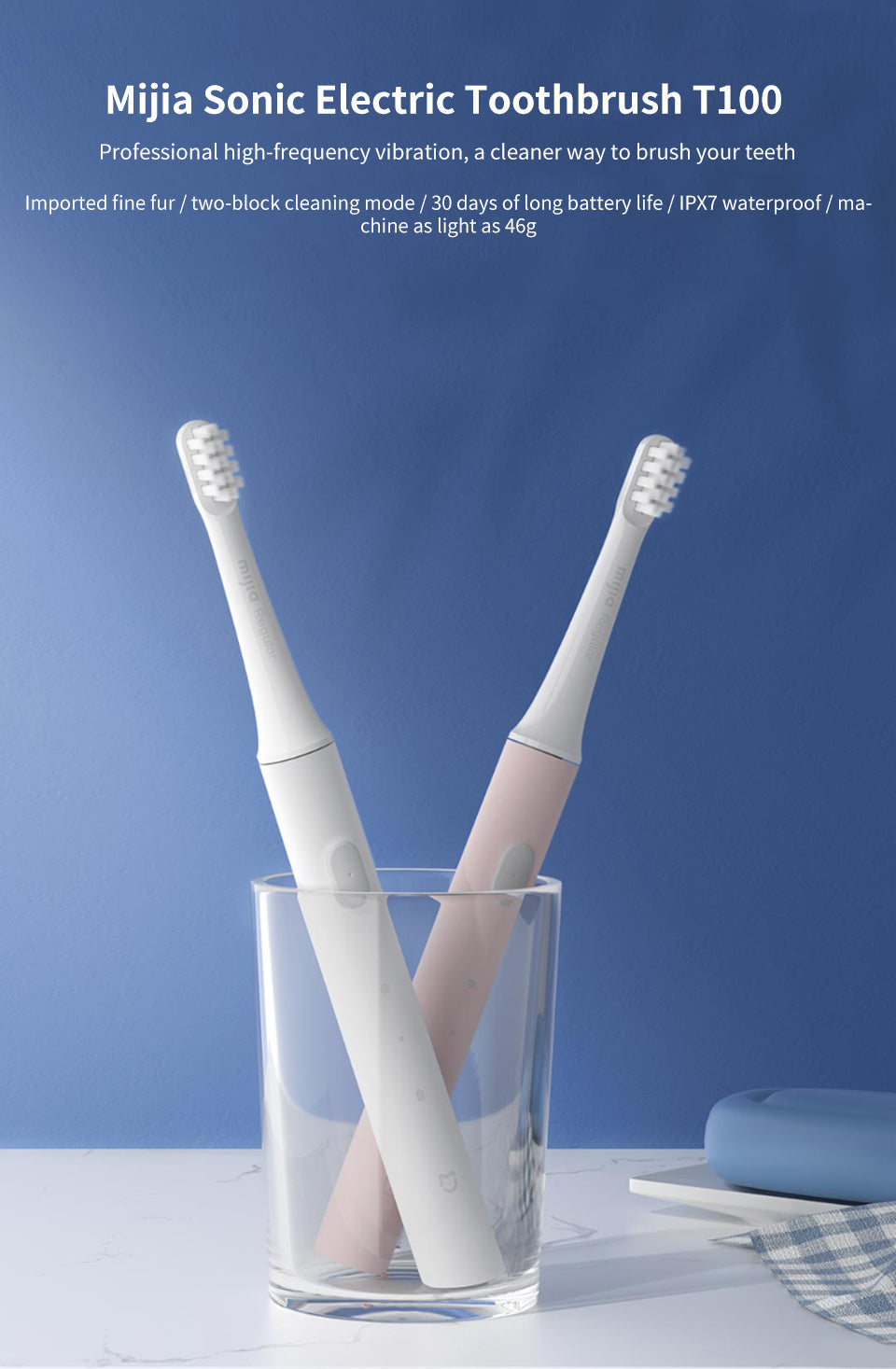 Brosse à dents électrique sonique - étanche et rechargeable par USB