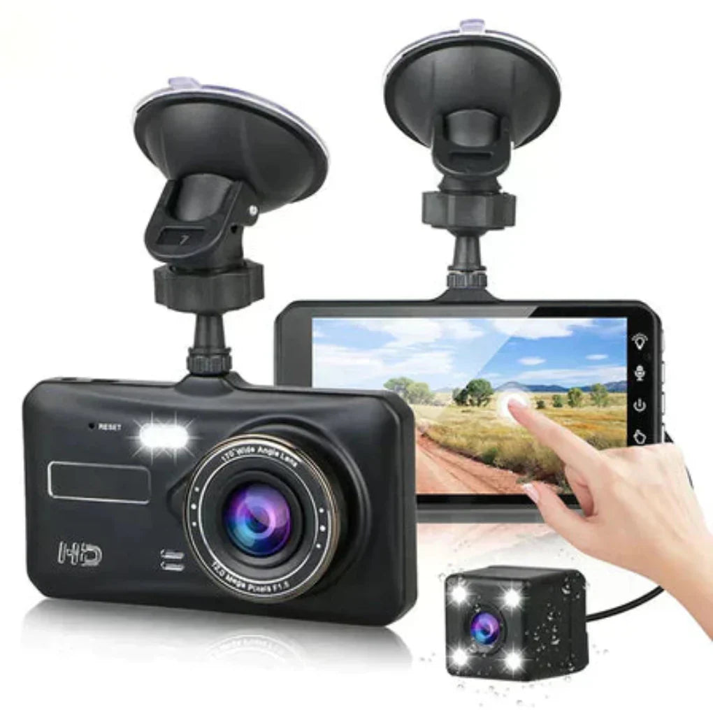 Caméra Dashcam Double Sans Fil | Vision Nocturne | Angle Large de 170°