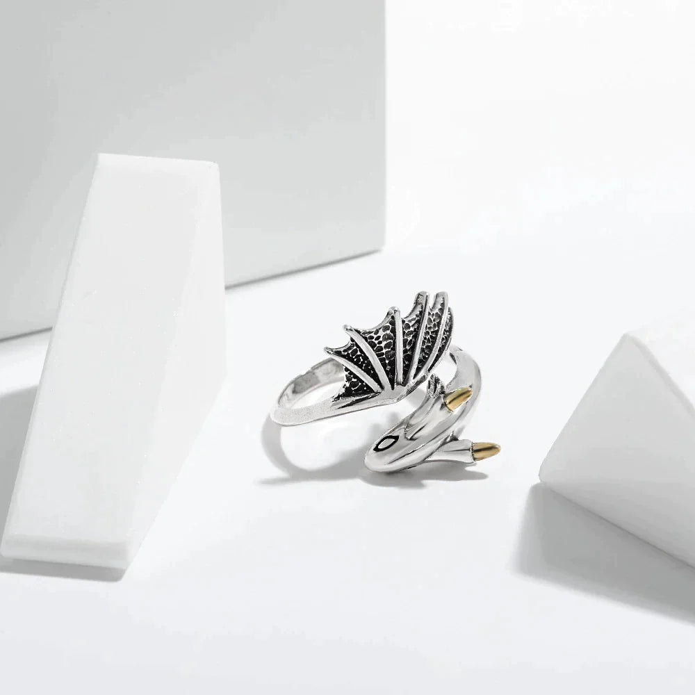 Bague de dragon volante réglable