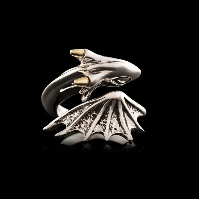 Bague de dragon volante réglable