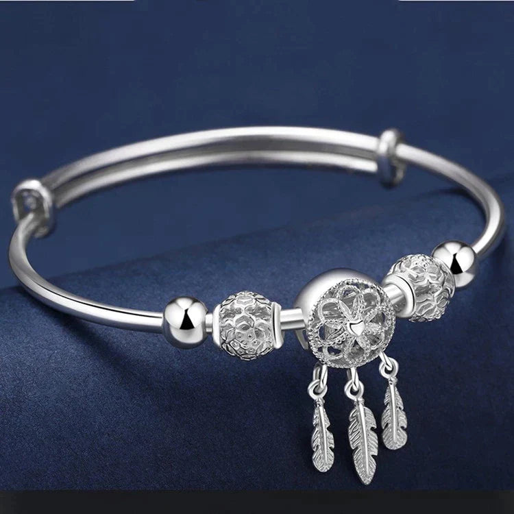 Bracelet attrape-rêves en argent
