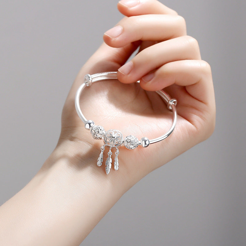 Bracelet attrape-rêves en argent