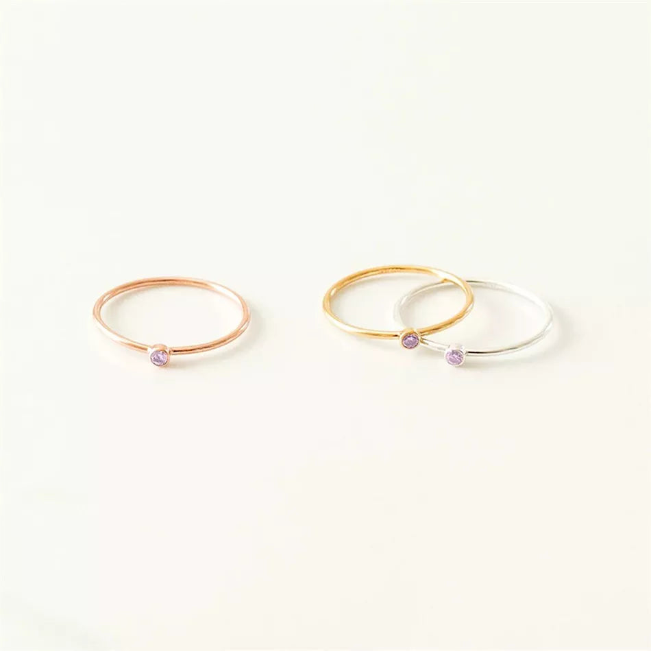 Bague de pierre de naissance simple