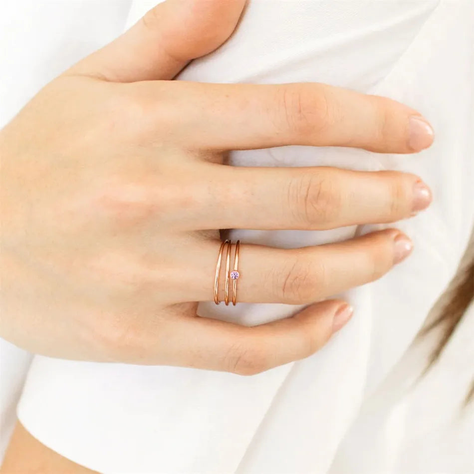 Bague de pierre de naissance simple