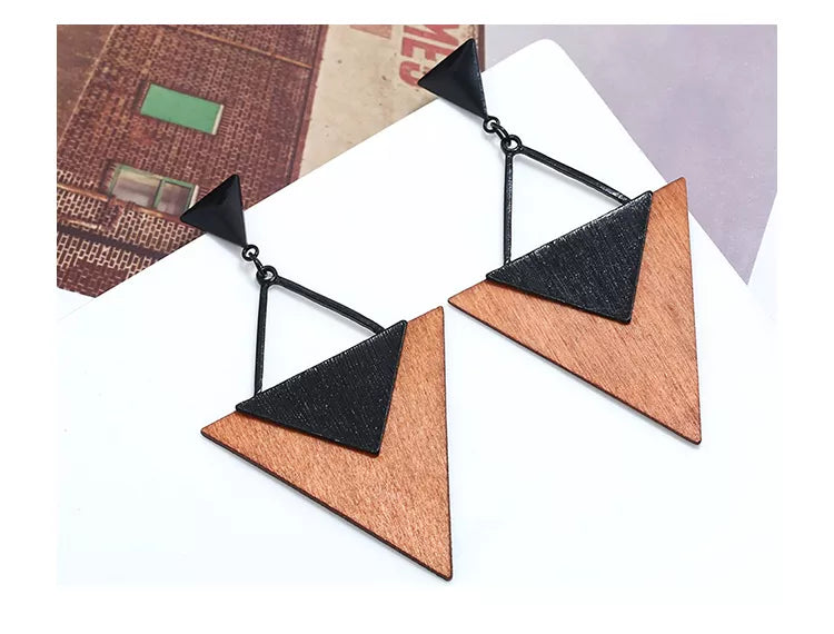 Boucles d'oreilles en bois Boho