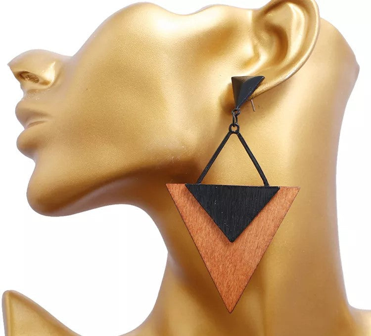Boucles d'oreilles en bois Boho