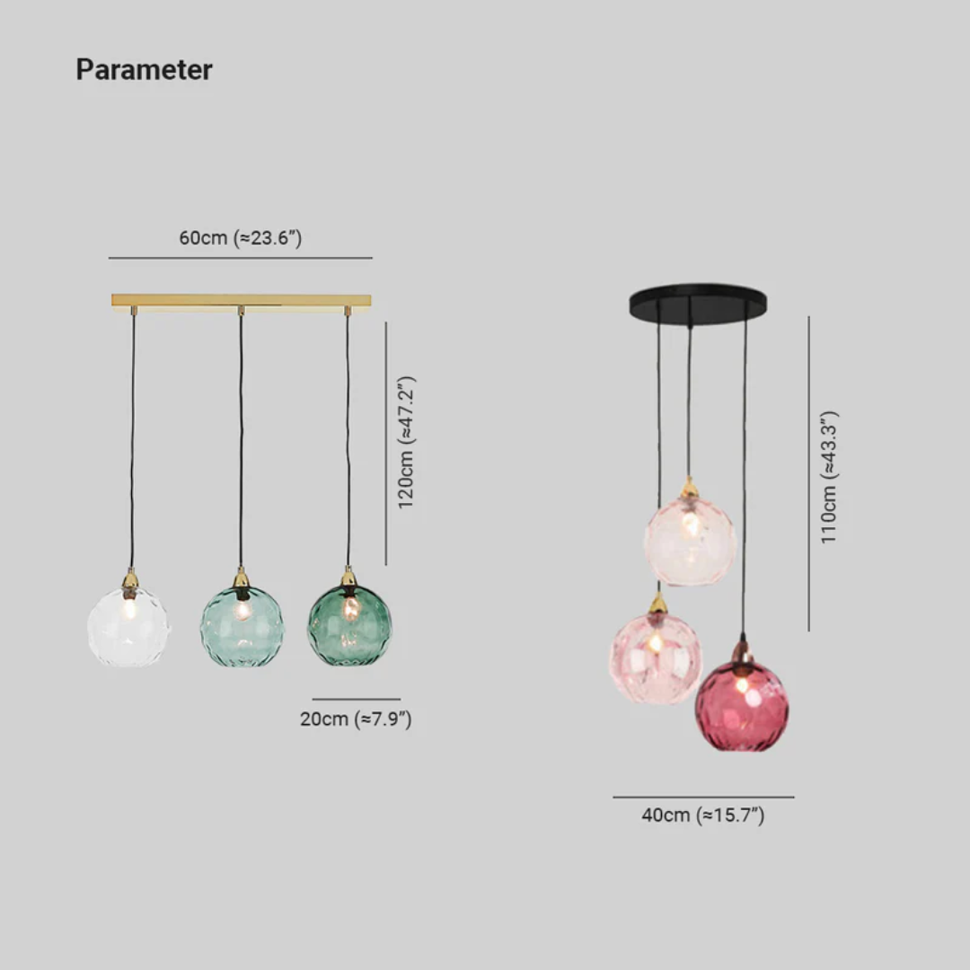 Suspension moderne en cluster avec 3 lampes - Cascade
