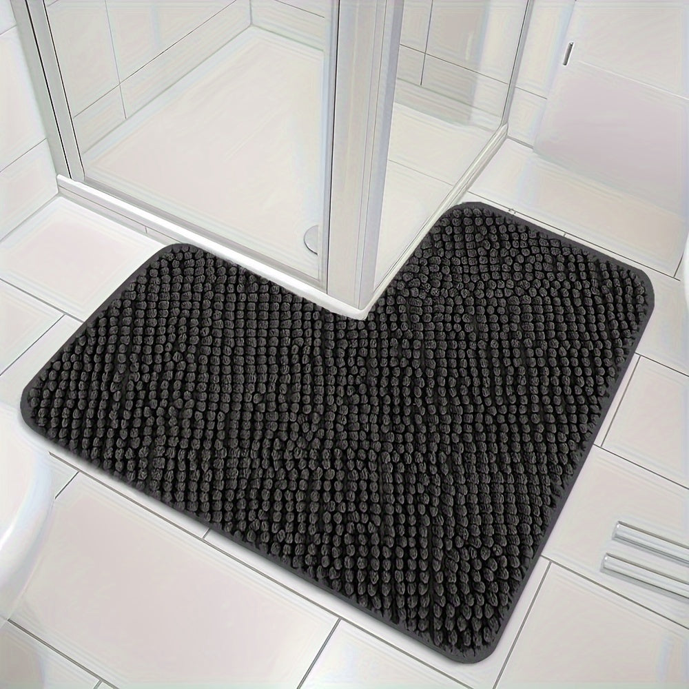 Tapis de douche d'angle antidérapant en forme de L - Evelyn