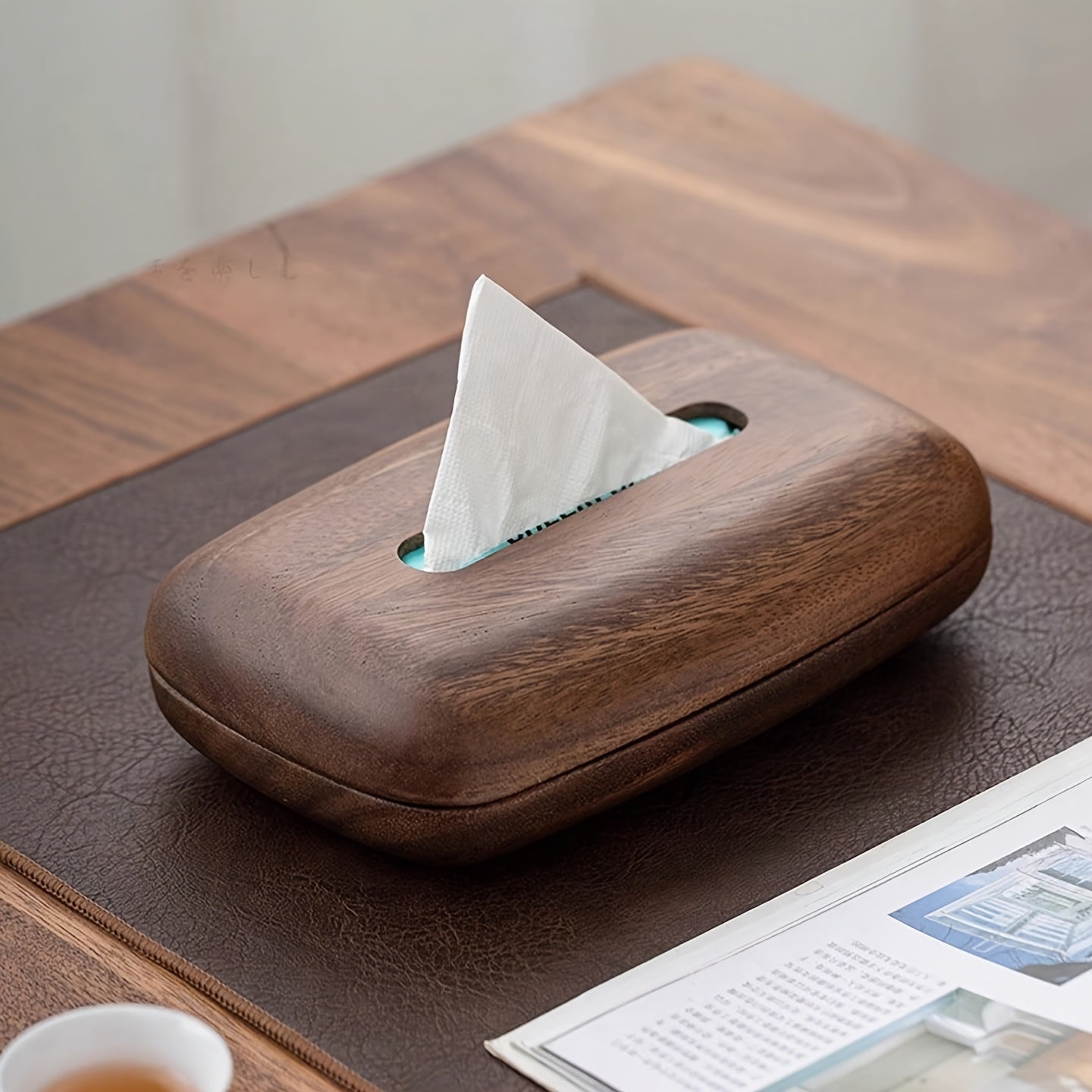 Boîte à tissues en noyer – Design élégant et fonctionnel