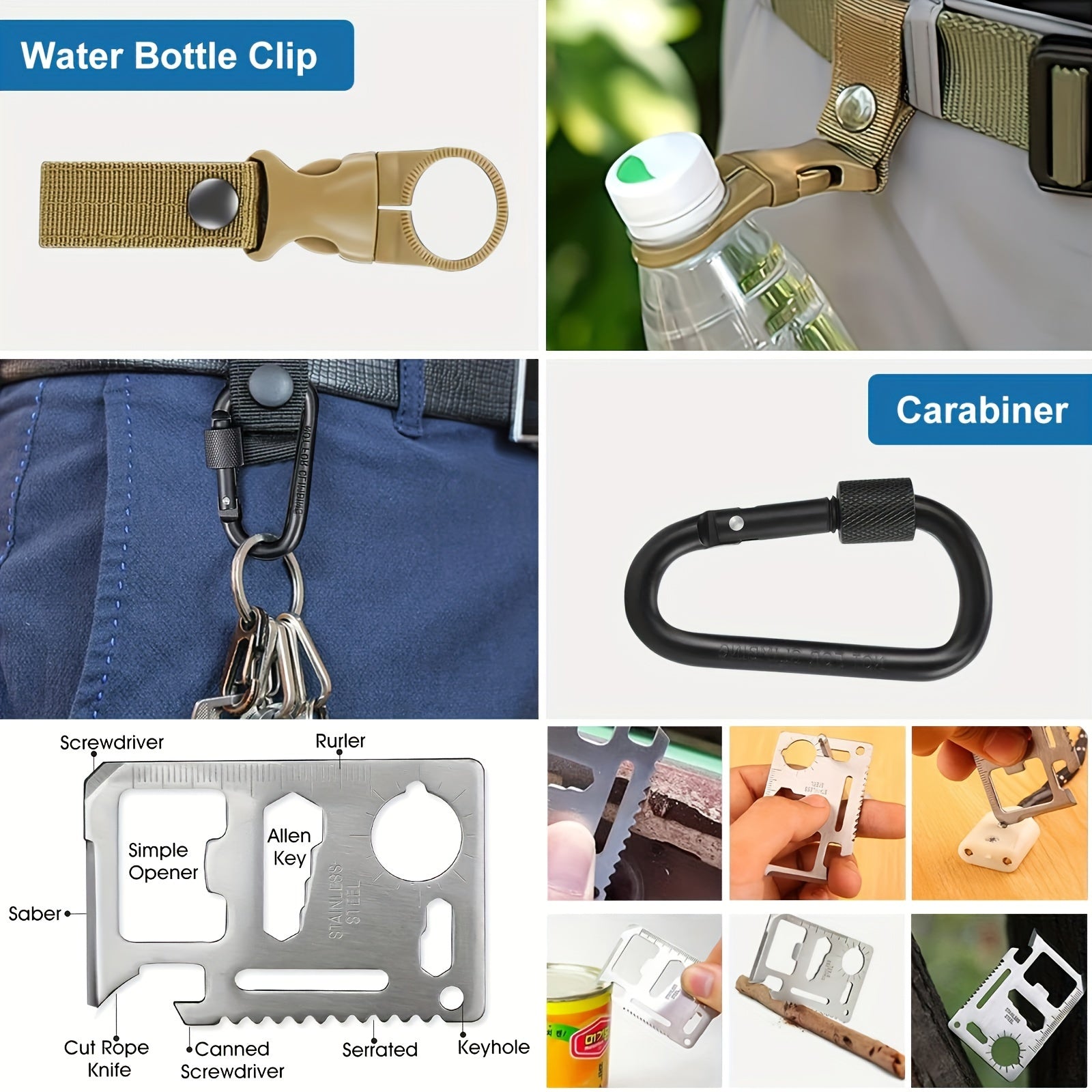SurviveX Kit de Survie en Plein Air - Outils Essentiels pour Aventures et Situations d'Urgence