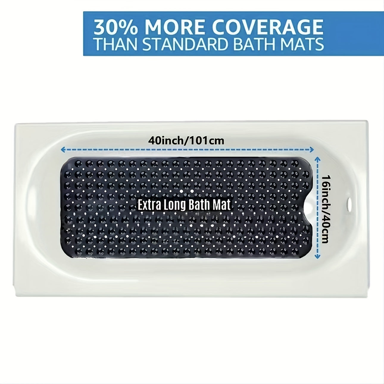 Tapis de bain antidérapant XL – Sûr et Confortable pour Douche ou Bain
