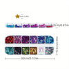 12 Couleurs Étoiles Sequins – Sequins Pailletés dans une Longue Boîte pour DIY et Scrapbooking