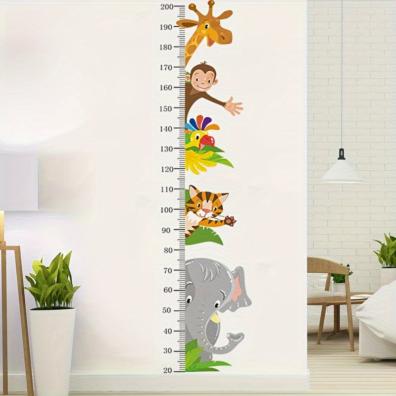Autocollants Muraux Animaux - Mesure de Croissance Ludique pour Enfants