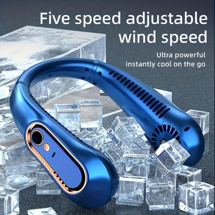 Ventilateur de Cou Rechargeable USB pour un Refroidissement Puissant et Silencieux – Parfait pour une Utilisation Intérieure et Extérieure