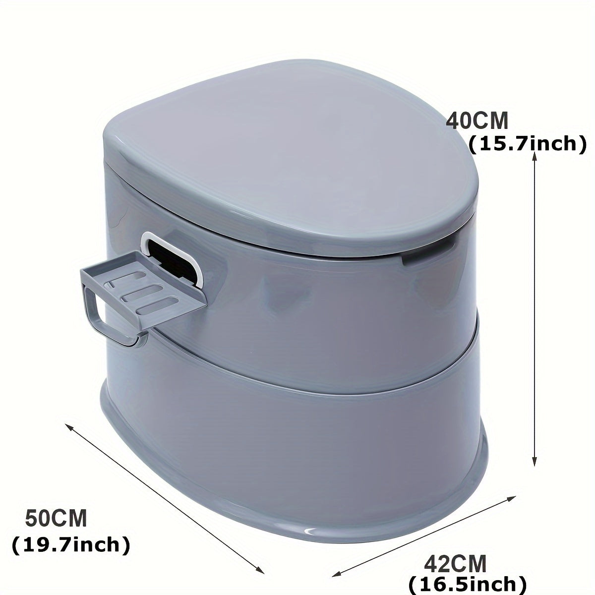 Toilette Portable Grise en PVC - Confortable et Pratique pour le Camping et les Situations d'Urgence