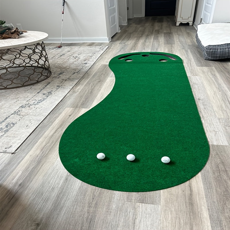 Tapis de Putting Portable 91×274 cm | Tapis de Putting Intérieur & Extérieur | Design Bicolore avec Structure en Feutre