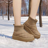 Bottes de Neige d'Hiver Montantes pour Femmes – Design Matelassé avec Isolation et Semelle en Caoutchouc Antidérapante