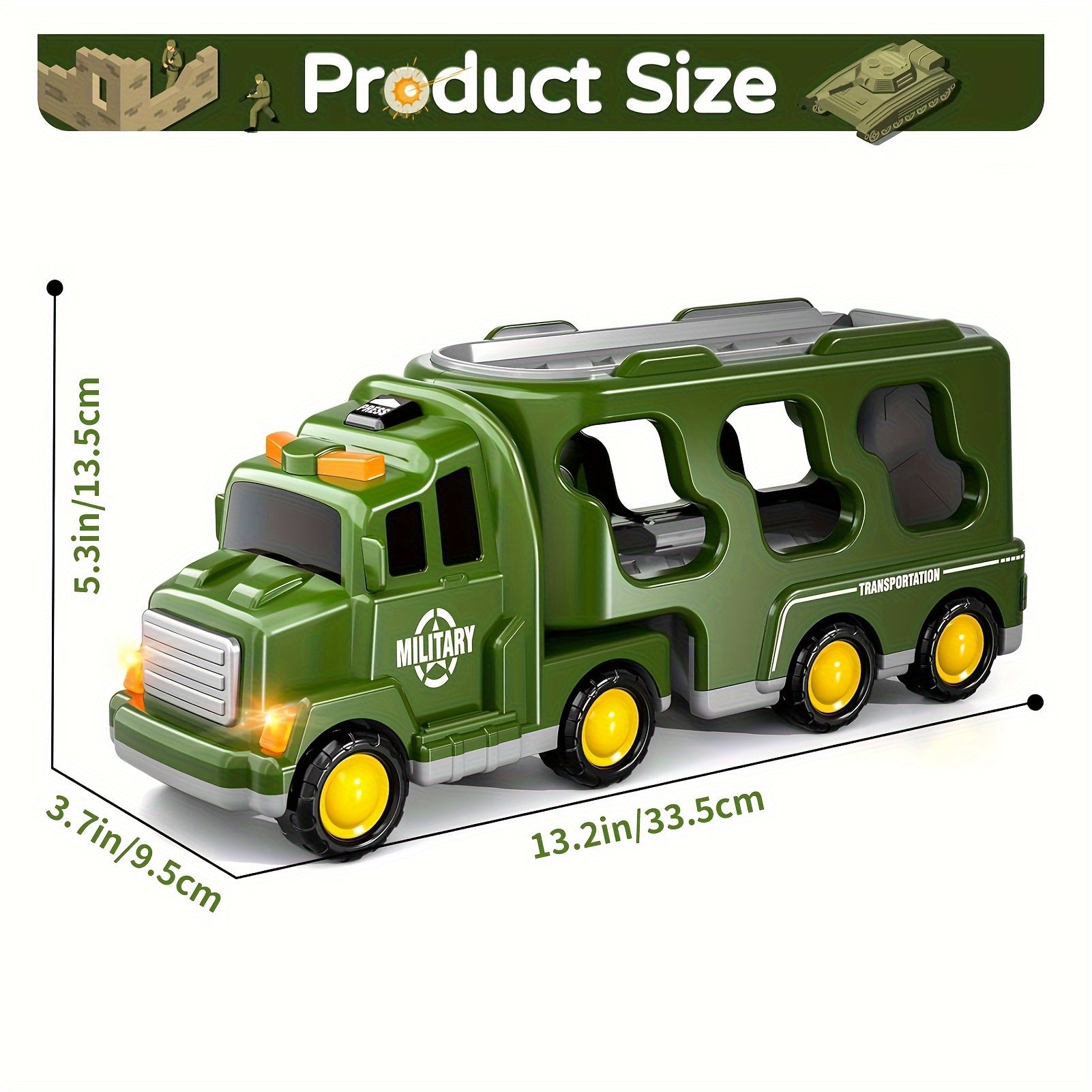 ArmyForce 14-en-1 Ensemble de Jouets Militaires - Camion avec Tanks, Soldats et Effets Sonores