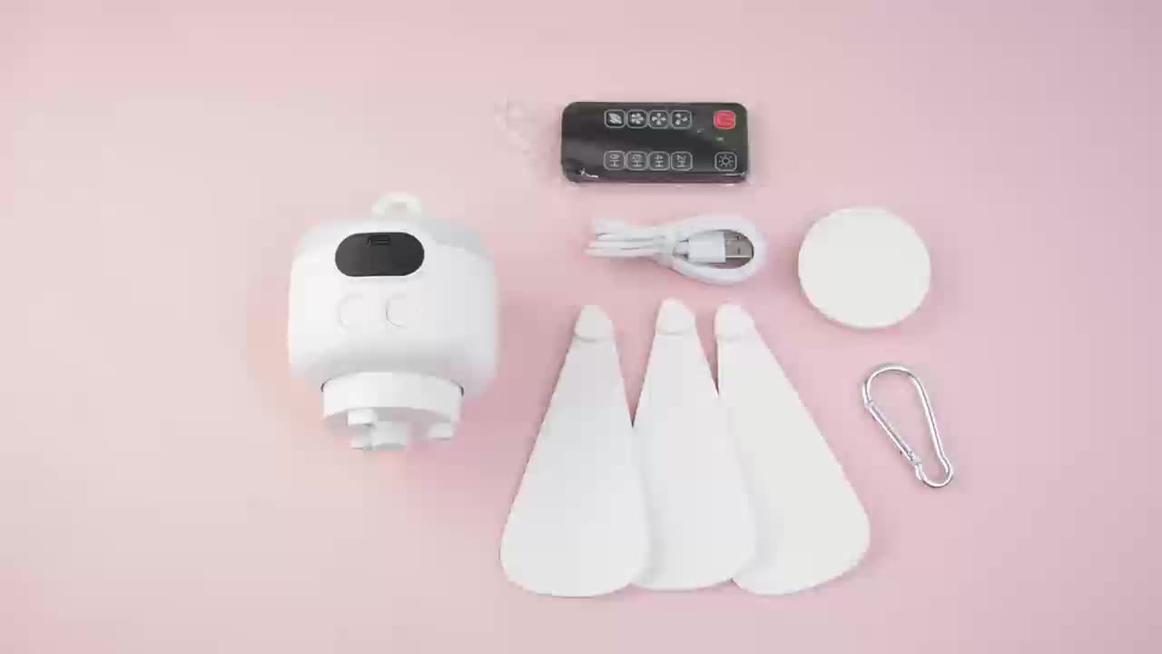 Ventilateur Suspendu USB Rechargeable – Portable avec Lumière LED