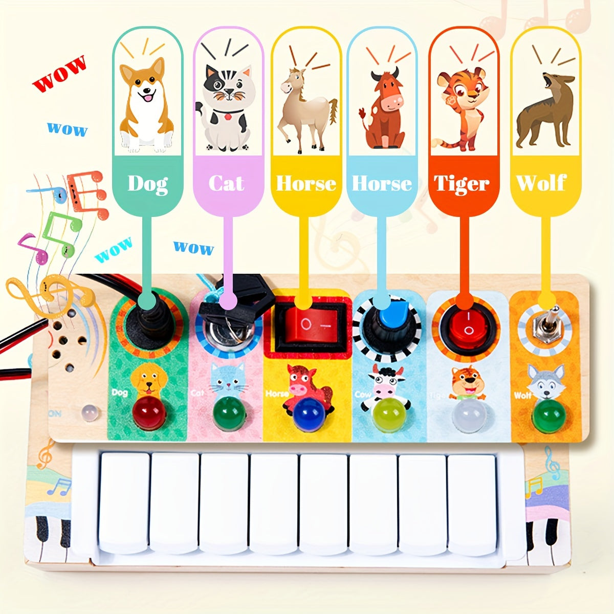 Tableau Musical Éducatif pour Enfants - Apprendre et Jouer avec Sons et Lumières