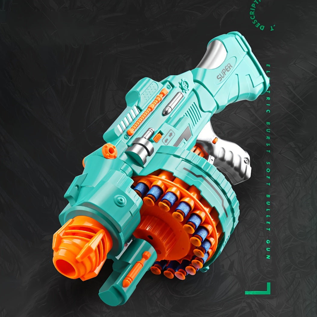 Blaster à mousse automatique – Pistolet turquoise avec 40 billes en mousse pour le plaisir de jouer