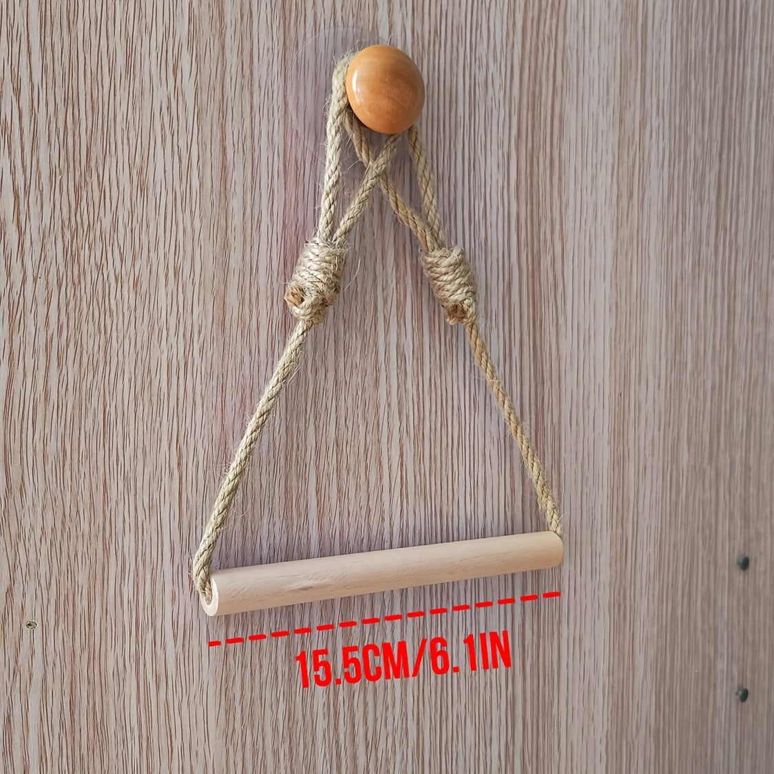 Support à Papier Toilette Rustique – Corde Macramé et Bâton en Bois pour Salle de Bain