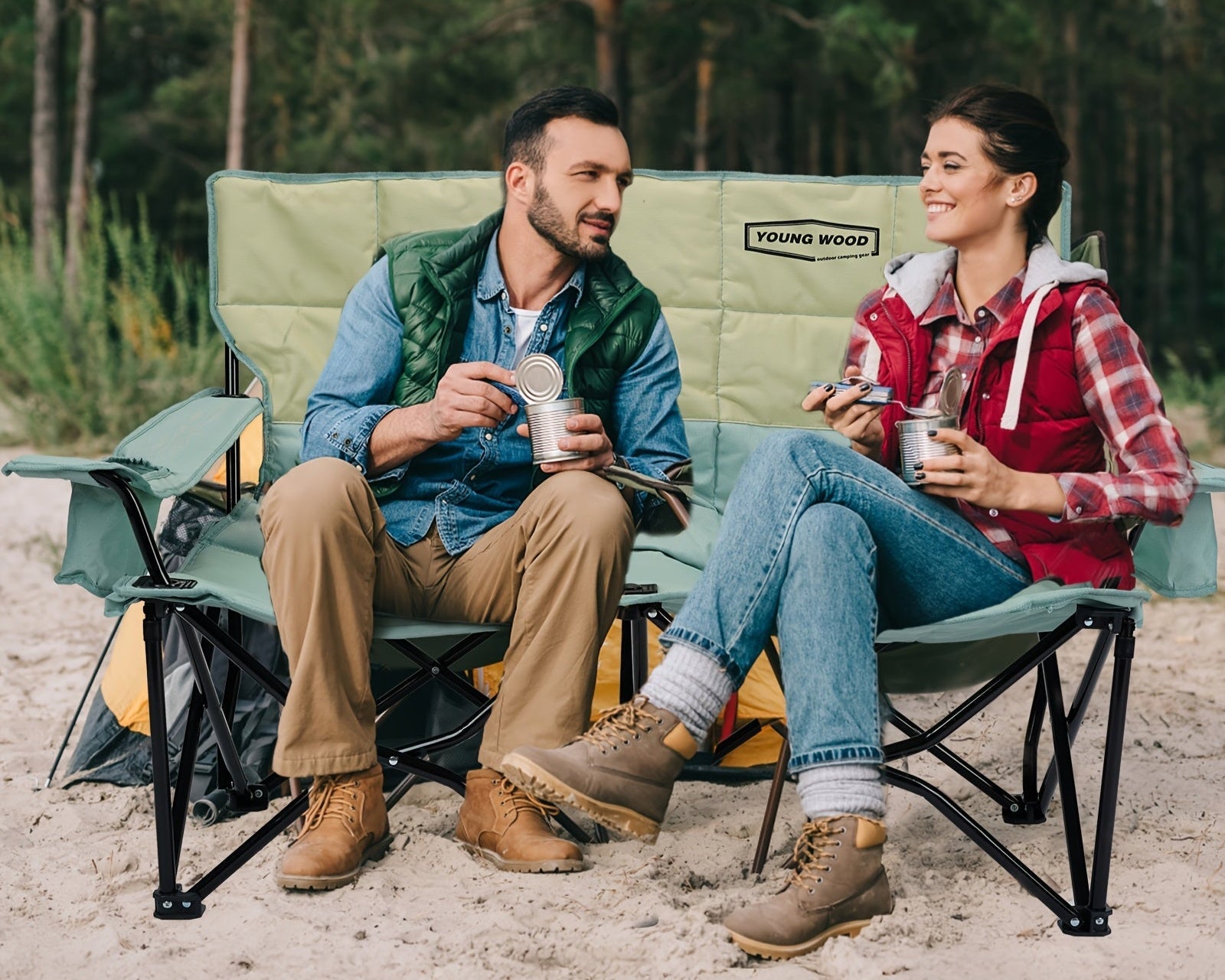 CampEase Fauteuil de Camping Loveseat – Confort Luxueux pour Deux