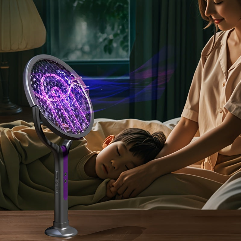Zapper à Insectes Électrique Pliable – Rechargeable avec Manche Télescopique